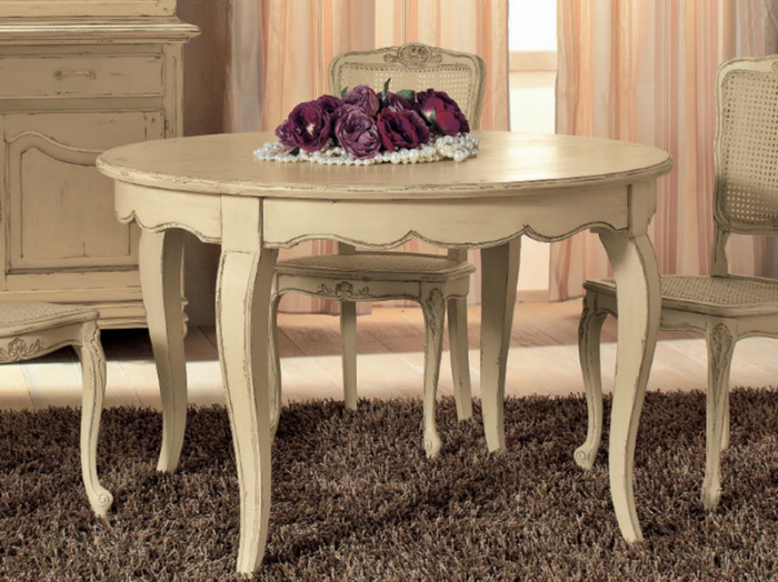 PR420 - Round extending solid wood table _ Interiors Italia